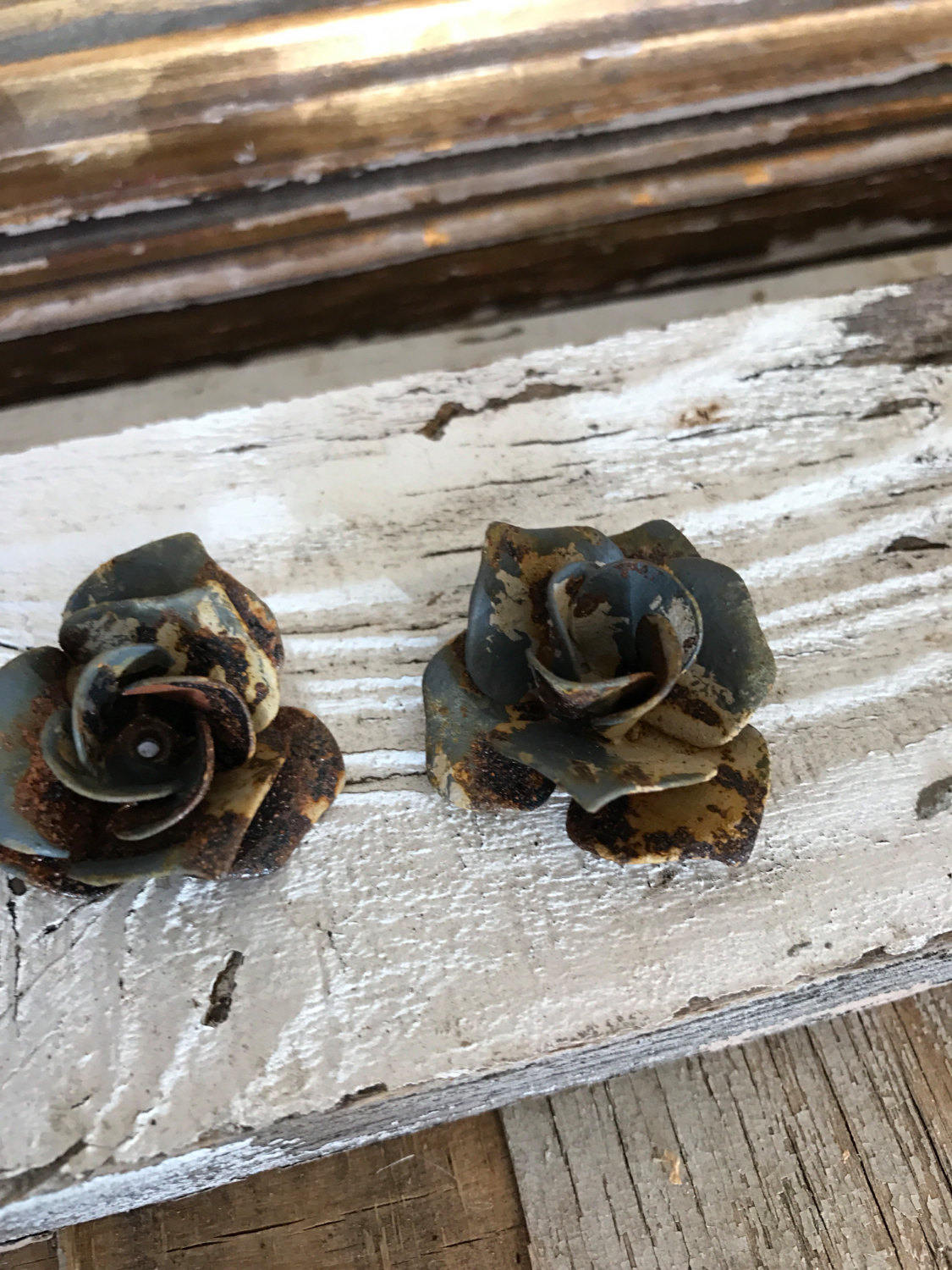 Metal Roses 5 piecesVintage patina rusted Roses metal Etsy