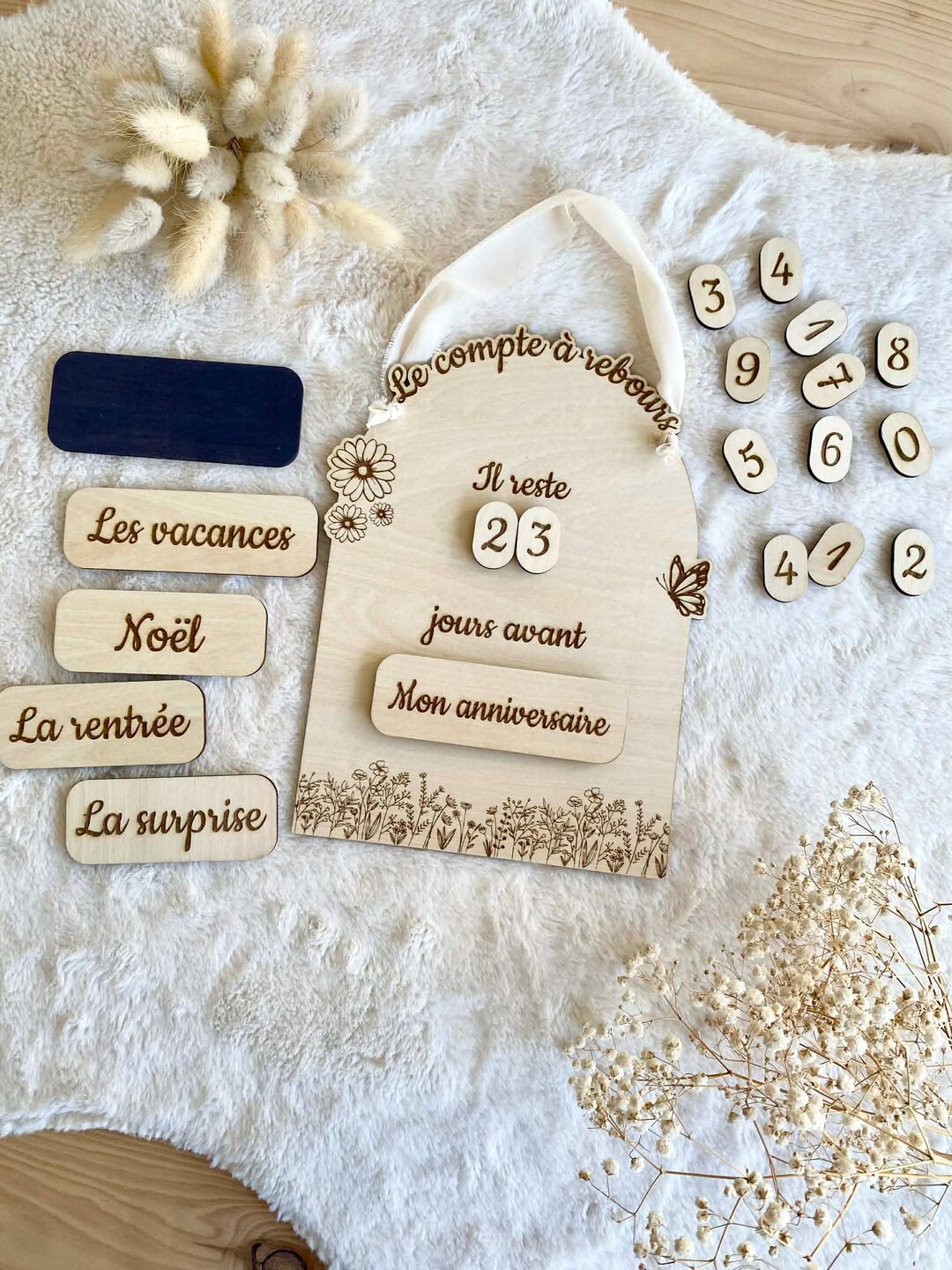 Customizable Wooden Countdown Timer – Children's & Family Decoration - Etsy