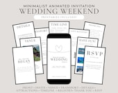 Destination Wedding Invitation Video Template Minimalist for Weekend Wedding Invite Online Editable Digital Celebration Information 013