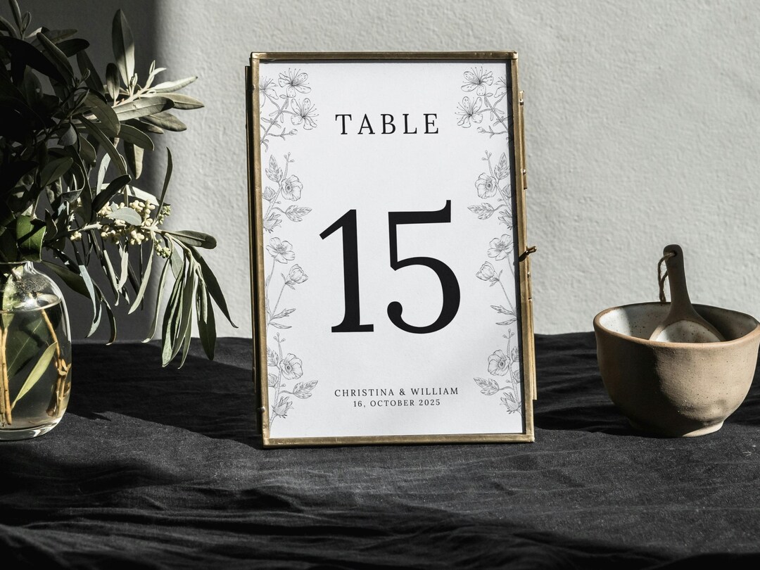 Table Number Wildflower Themed Table Number for Wedding Table Number ...