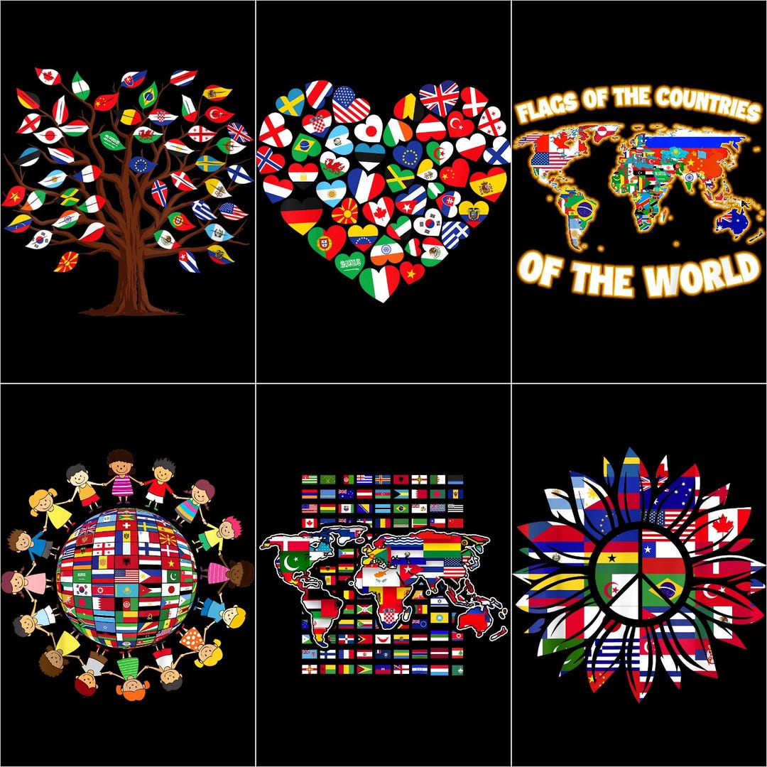 World Flags PNG Bundle | Digital Download of Global Country Flag ...