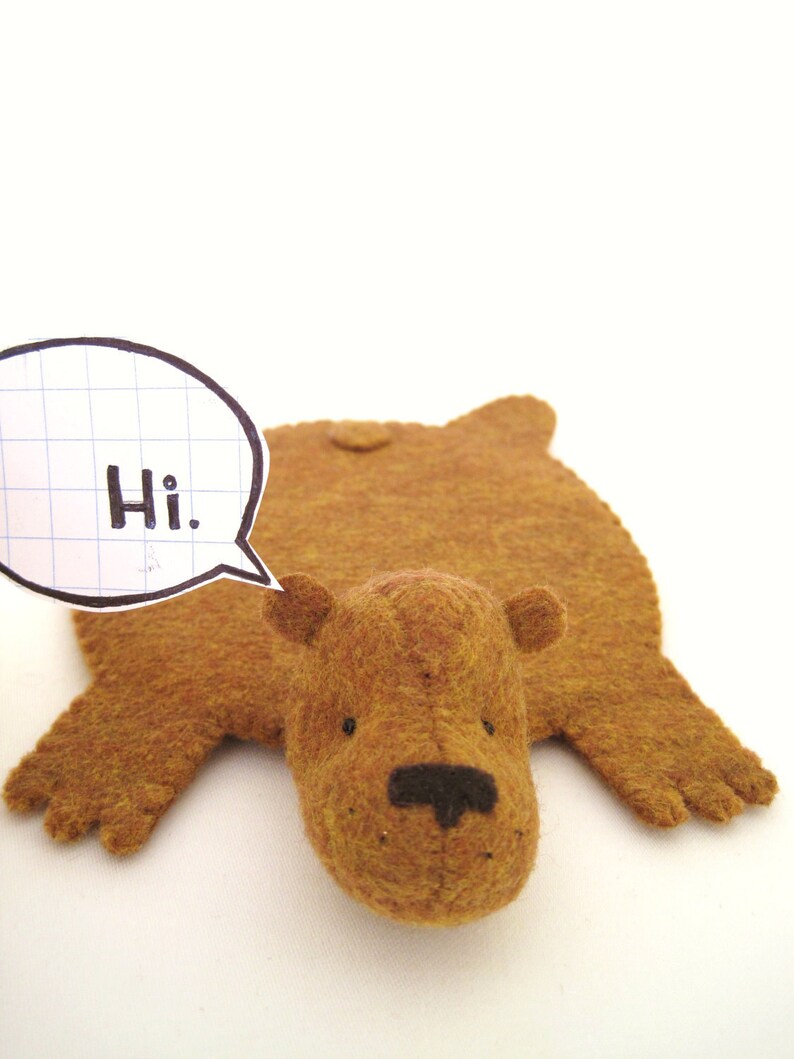 Bear Rug Coaster Set Of Two Etsy