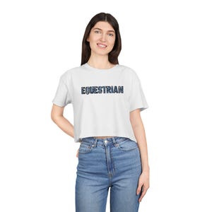Equestrian Women&#39;s Crop Tee, Horse Shirt, Stylish Horse Lover Shirt, Perfect for Riding, Casual Wear, Summer Events, Equestrian Gift, Horses