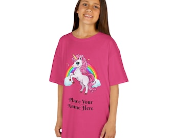 Personalized Rainbow Unicorn Kids T-Shirt