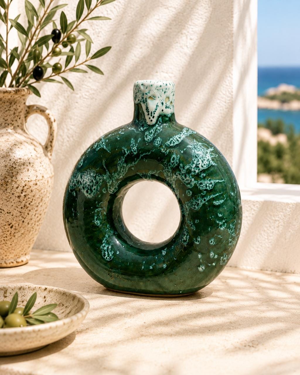 Green vases