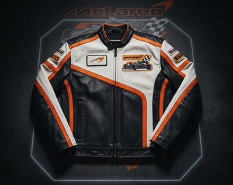 McLaren Black Lambskin Leather Biker Jacket: Moto Style