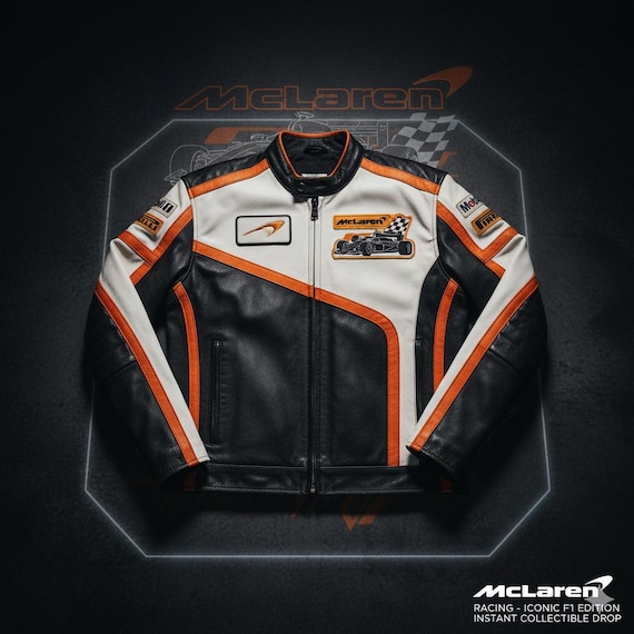 McLaren Black Lambskin Leather Biker Jacket: Moto Style