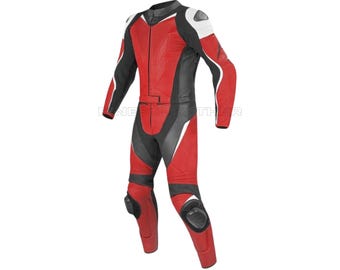 customise design handmade red custom tailored motorbike racing bike suit one/two piece