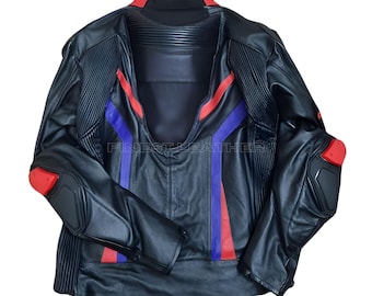 Chaqueta de cuero para motociclismo: Chaqueta de cuero vacuno con protección CE