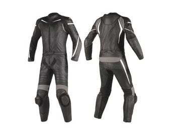 black custom tailored motorbike racing bike suit one/two piece customise design handmade