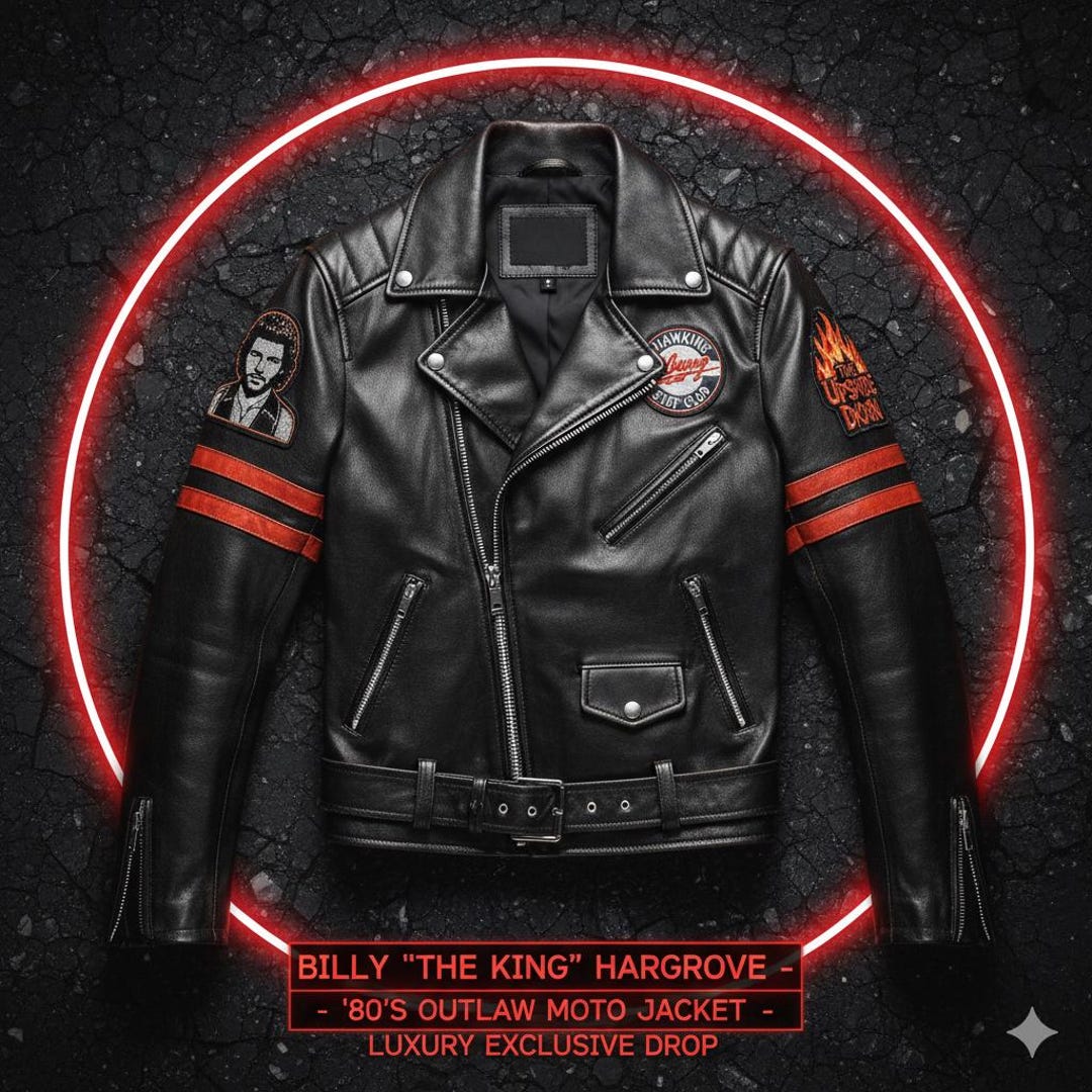Billy Hargrove Leather Biker Jacket: 80s Outlaw Style - Etsy