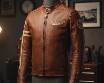 McLaren Brown Lambskin Leather Biker Jacket: Moto Style