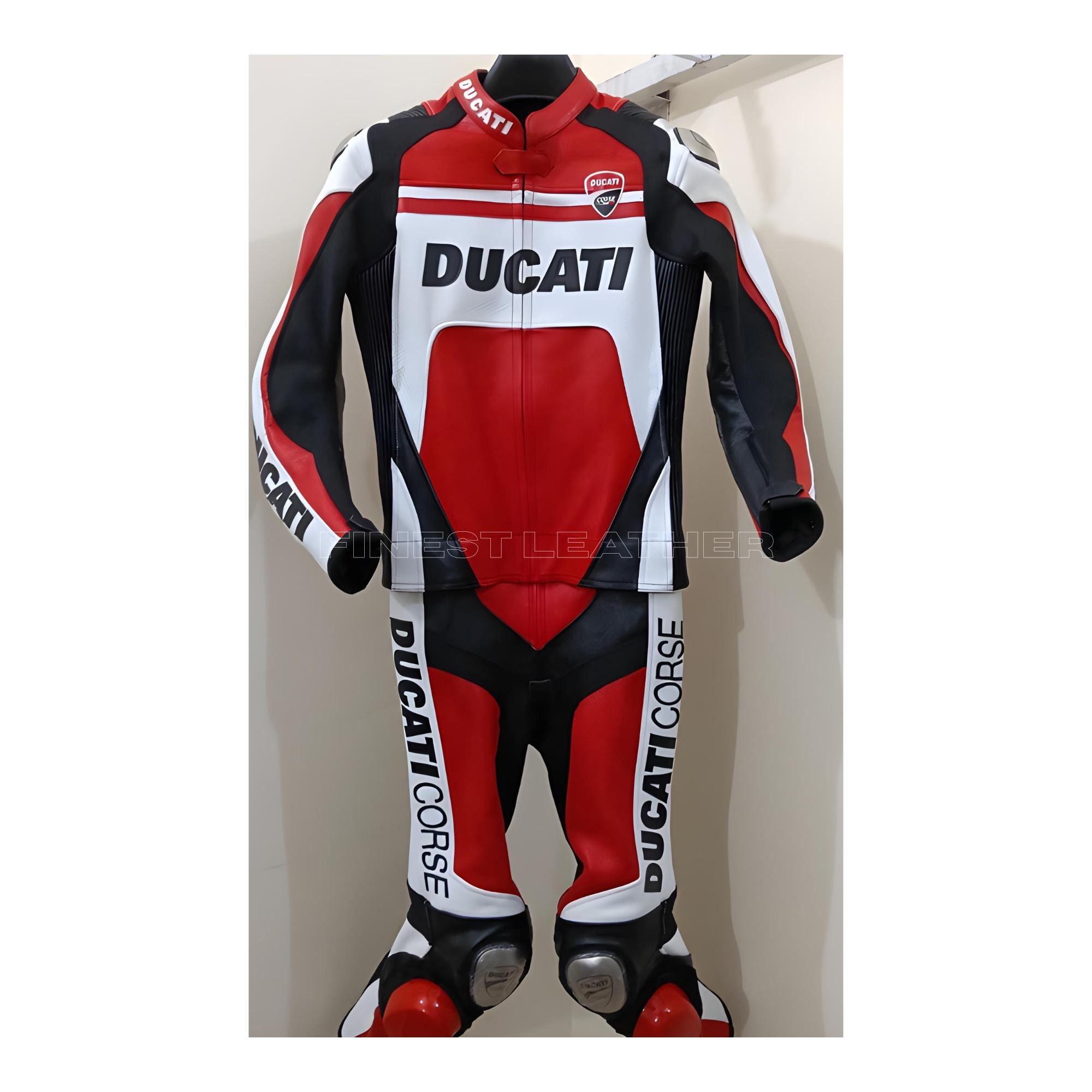 Ducati Corseレザーモーターサイクルレーシングスーツ：CEマーク 