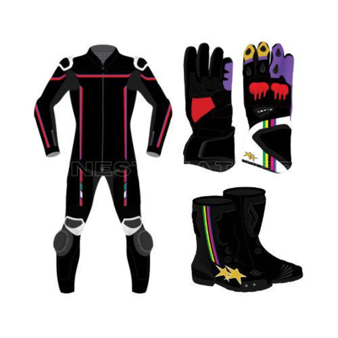 Custom Riding Gear Customise Design Handmade Black Custom Tailored Motorbike Racing Bike ...