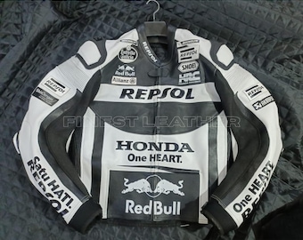 ホンダ レプソル レーシング バイク 牛革 レザー ジャケット MotoGP 