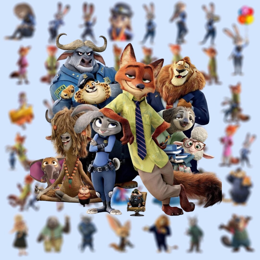 Zootopia 2 PNG Clipart Bundle: Cartoon Animals, Stickers (digital ...