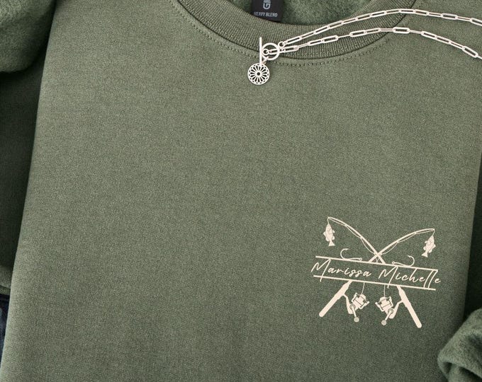 Custom Fishhook Sweatshirt Nautical Monogram Top Personalized Boat Captain Fishing Lover Gift