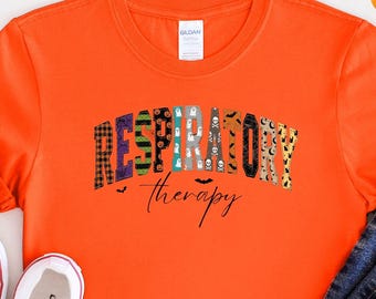 Halloween Respiratory Therapy Shirt Floral Faux Patchwork RRT Tee Respiratory Therapist Graduation Gift RT Gift for Lung Therapist Spooky