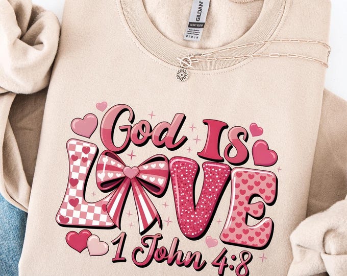 God is Love Sweatshirt Inspirational Quotes Gift Minimal Christian Cross Tee Bible Verse Shirt, Religious Sweater Faith Spiritual Tshirt