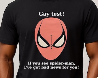 Gay Test Meme Tshirt Funny Optical Illusion Viral LGBTQ Pride Joke Shirts Spider Meme Parody Tee Sarcasm Gay Humor Shirt Gift For Boyfriend