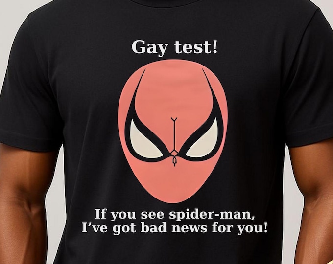 Gay Test Meme Tshirt Funny Optical Illusion Viral LGBTQ Pride Joke Shirts Spider Meme Parody Tee Sarcasm Gay Humor Shirt Gift For Boyfriend