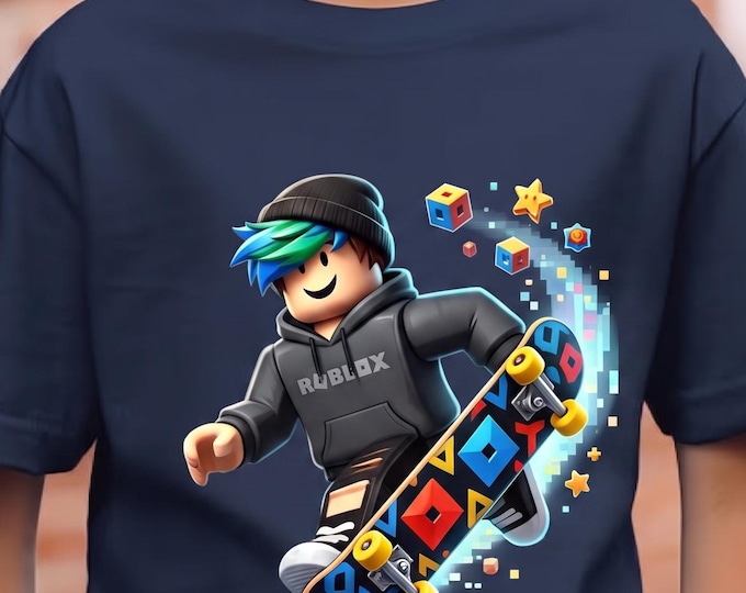 Roblox Boy Shirt Kids Roblox Tee PC Fan Tee Kids Boy T-shirt Video Game Matching Team Robots Shirt  Fun tshirts