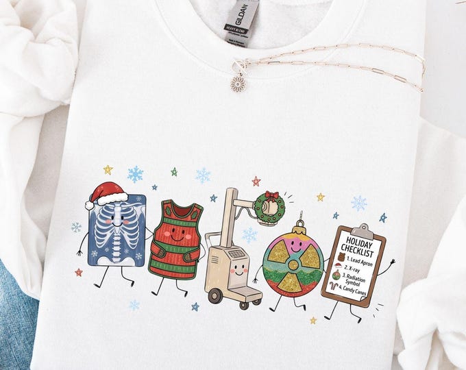 Christmas X-Ray Tech Shirt Radiology Tech Sweatshirt Rad Tech Graphic Xray Technician Tee Radiologic Technologist Medical Imaging Crew Gift