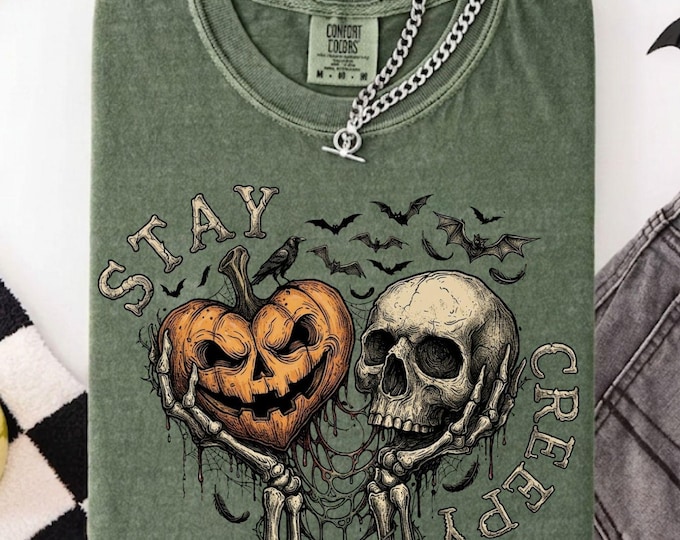 Creepy Shirt, Womens Halloween Shirt, Cute Skeleton Hands Tee, Funny Halloween Outfit, Skull Tee, Spooky Season Sweatshirt