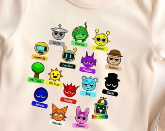 Sprunki Character Shirt Roblox Fan Tee Kids Owakcx T-shirt Boy T-shirt Video Game Matching Team Robots Shirt Roblox tshirts Kids Pixel art