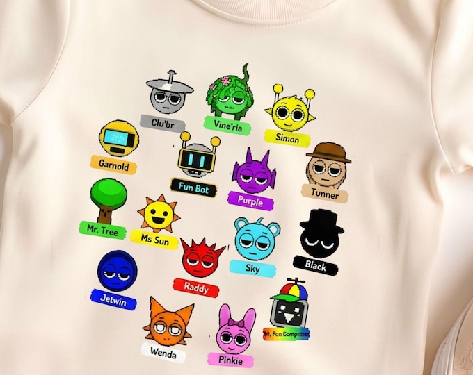 Sprunki Character Shirt Roblox Fan Tee Kids Owakcx T-shirt Boy T-shirt Video Game Matching Team Robots Shirt Roblox tshirts Kids Pixel art