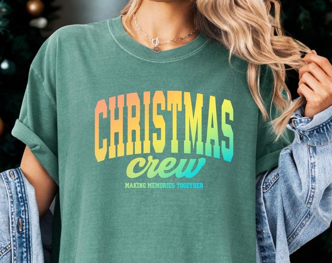 Comfort Colors® Christmas Crew Shirt: Family Matching Christmas T-Shirt, Gradient Shirt, Christmas Shirts, Christmas T Shirt
