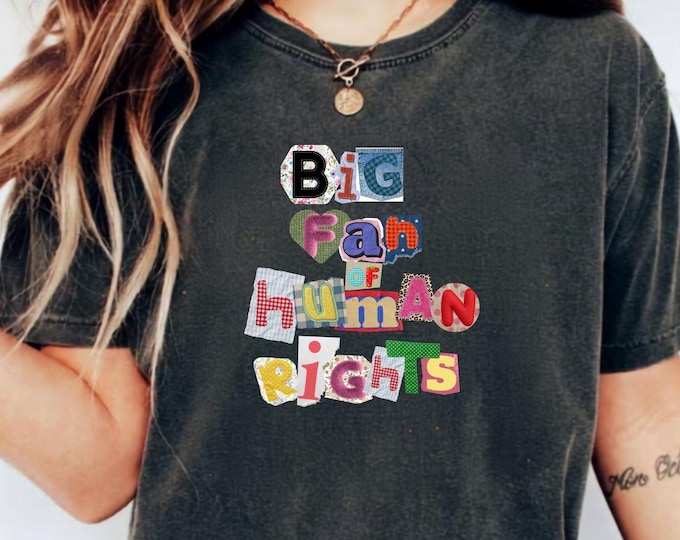 Big Fan Of Human Rights Shirt, Equality Sweatshirt, Human Rights T-Shirt, Social Justice Gift For Activist, Anti Trump Tee, Rainbow LGBT Top