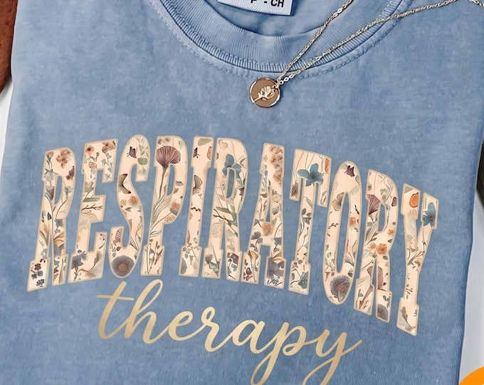 Comfort Colors® Respiratory Therapy Shirt Floral RRT Tee Respiratory Therapist Graduation Gift RT Gift for Lung Therapist
