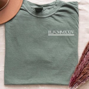 Custom Roman Numeral T-shirt - Comfort Colors® Anniversary Date Shirt