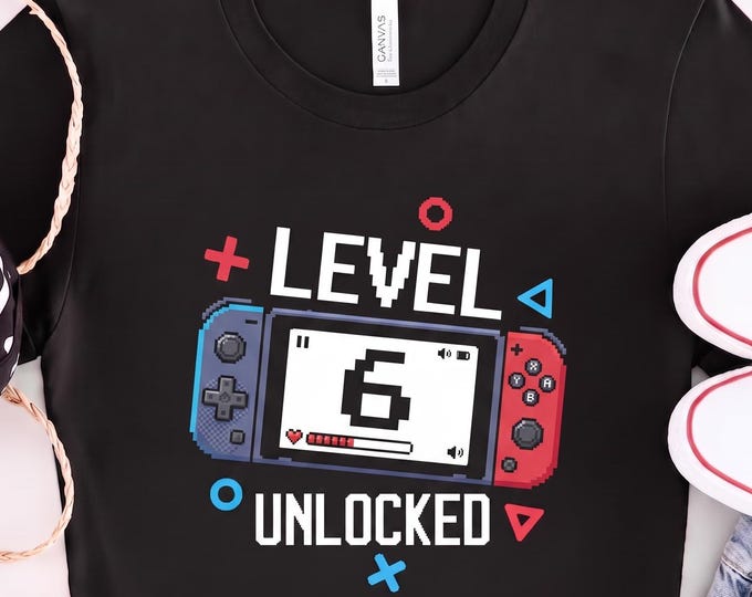Custom Gamer Birthday Shirt Level 10 Unlocked Tee Gaming Tee Video Game Outfit Level Up Party Shirt Birthday Boy Name Shirt Pixel art