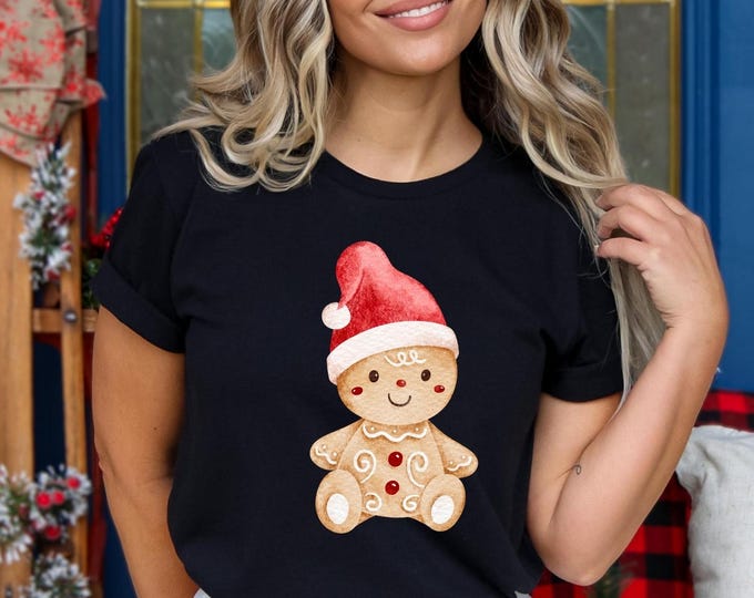 Sitting Gingerbread T-Shirt – Cute Relaxed Christmas Cookie Tee