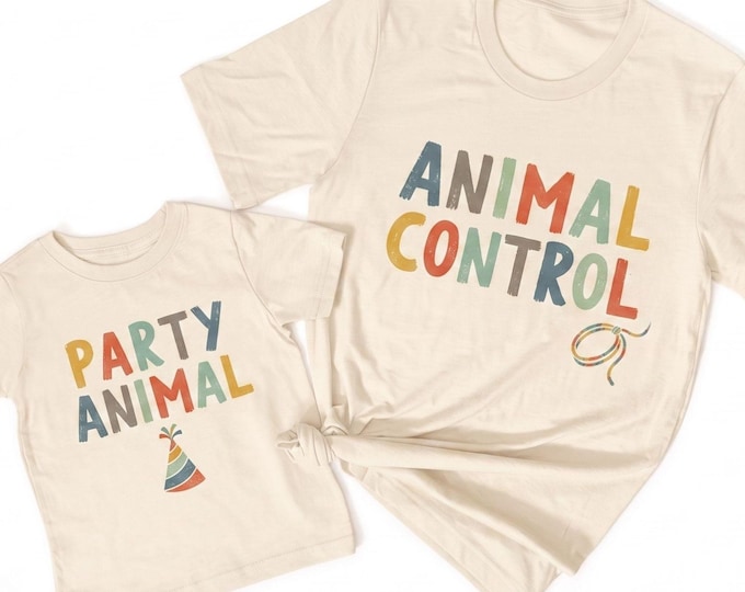 Funny Party Animal T-Shirts: Matching Family Safari Zoo Birthday Tee