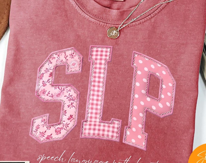 Speech Language Pathologist Shirt Therapist Squad Teacher Faux Patchwork T-shirt SpEd RBT Aide Para Gift Matching Tee SLP Appreciation