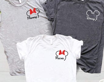 Matching Family Disney Shirts Custom Reunion Disney Trip Tees Mickey and Minnie Mouse Ears Cousin Personalized Names Disney Shirt Gifts