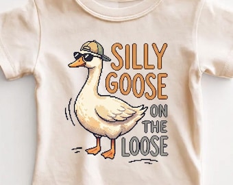 Silly Goose On The Loose Kids Shirt - Funny Goose Toddler Tee Tshirts Toddler Pixel art