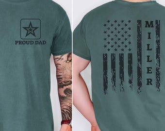 Proud Army Mom Dad Sister Shirt Custom Name Army Family Tee Military Family Shirts Basic Training Graduation BCT Boot Camp Deployment