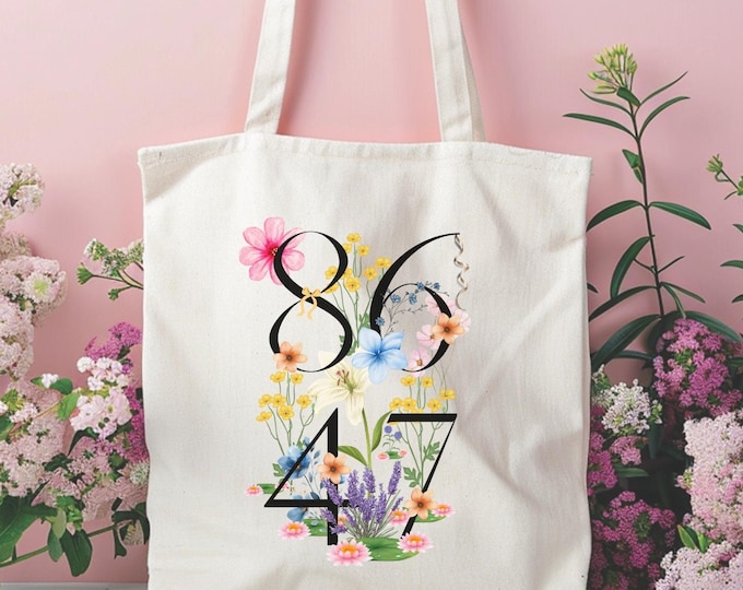 Retro Anti Trump Tote Bag - Democrat 8647 - Liberal Mug - Pro Immigration Canvas