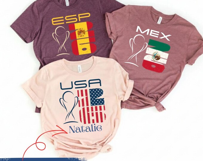 2026 Soccer Couple Fan Tshirt Any Country Flag 26 National Custom Country Code Shirt International Football Tournament Gift World Gf Bf Tee