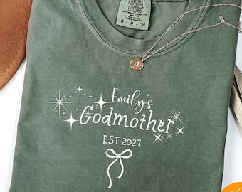 Custom Godmother Shirt Gift for Godmother Proposal Catholic Baptism Day Gifts Personalized Godmother Tshirt Will You Be My Godparent Tee