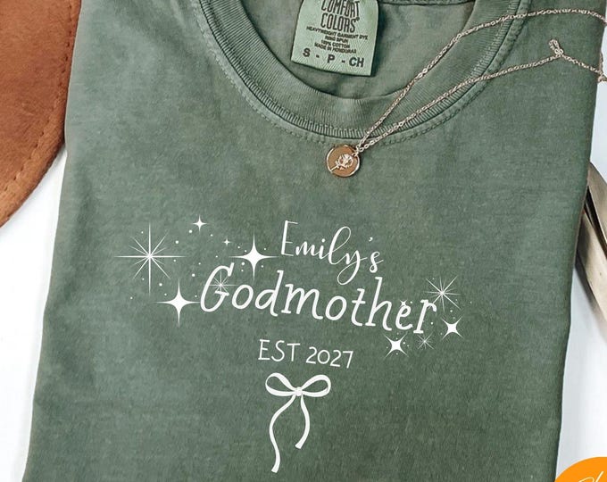 Custom Godmother Shirt Gift for Godmother Proposal Catholic Baptism Day Gifts Personalized Godmother Tshirt Will You Be My Godparent Tee