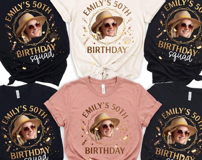 Custom Face Birthday Group Party Shirt Personalized 50th Birthday Tshirt Comfort Colors Tee