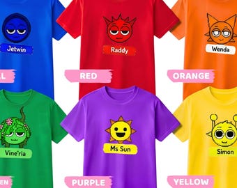 Birthday Sprunki Character Shirt Roblox Fan Tee Kids Owakcx T-shirt Boy Video Game Matching Team Robots Custom tshirts Kids Pixel art