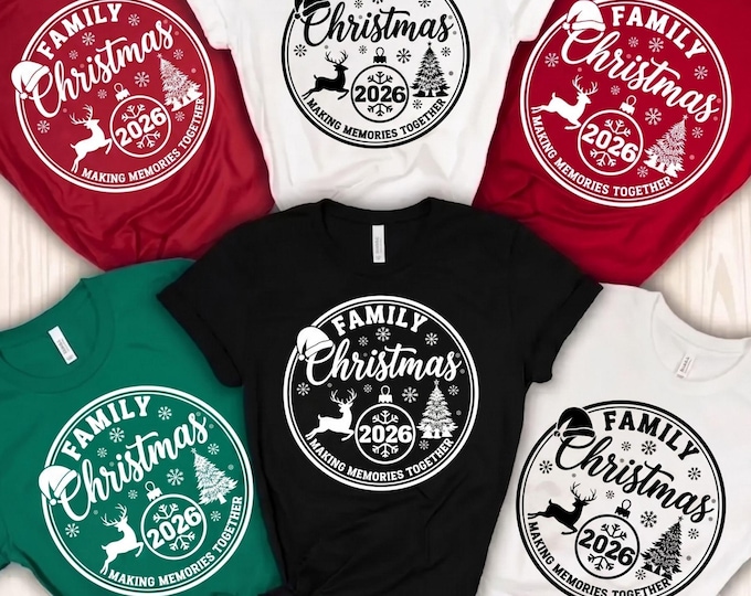 Family Christmas Shirts 2026 Matching Holiday Tees Making Memories Together Custom Family Christmas Outfit Tops Xmas Pjs