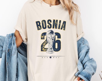 Comfort Colors® Bosnia Soccer Tshirt Bosnia Football Fan Tee Vintage Bosnia National Team Sports Shirt Cup Fan Gift Retro Game Day Outfit