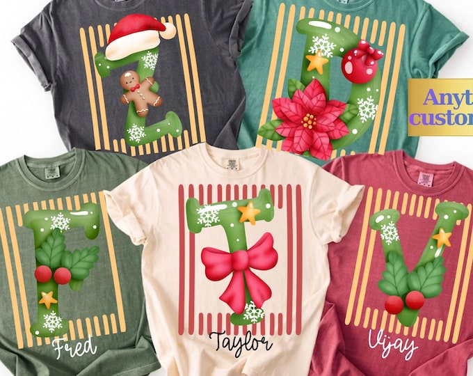 Custom Christmas Family Name 2026 Tee Christmas Couple 26 Shirt Christmas Matching Pajamas Xmas Personalized Christmas Tshirt Comfort Colors